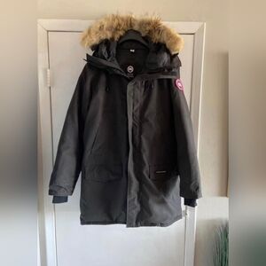 Canada Goose Black Puffer Jacket with Fur Trim